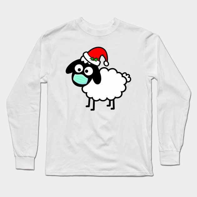 We the Sheeple - Com’on follow me - just not too close - cute & funny Christmas 2020 sheep mask - Baa Covid Long Sleeve T-Shirt by originalsusie